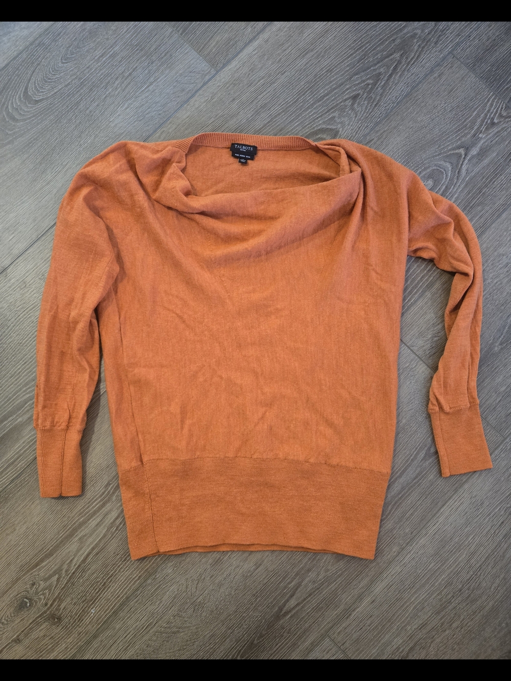 Talbots Women's Rust Cowlneck Lightweight Sweater